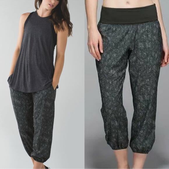 Lululemon Om Pant Jazzy White Gator Green Size 6 - Picture 1 of 6